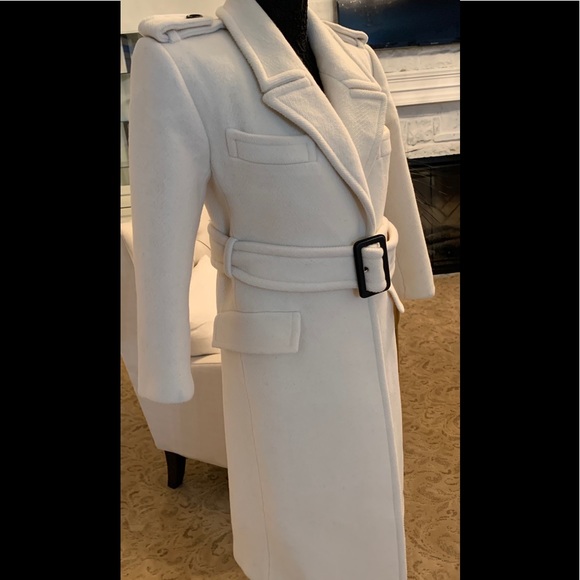 SAINT LAURENT Belted Wool Coat Size S $4990 - Picture 8 of 13